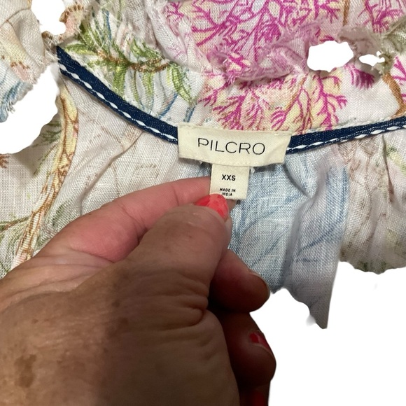 Pilcro 100% Linen Halter Neck Floral Top | Size XXS - Picture 7 of 10